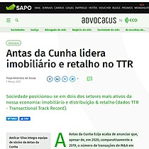 Antas da Cunha lidera imobilirio e retalho no TTR